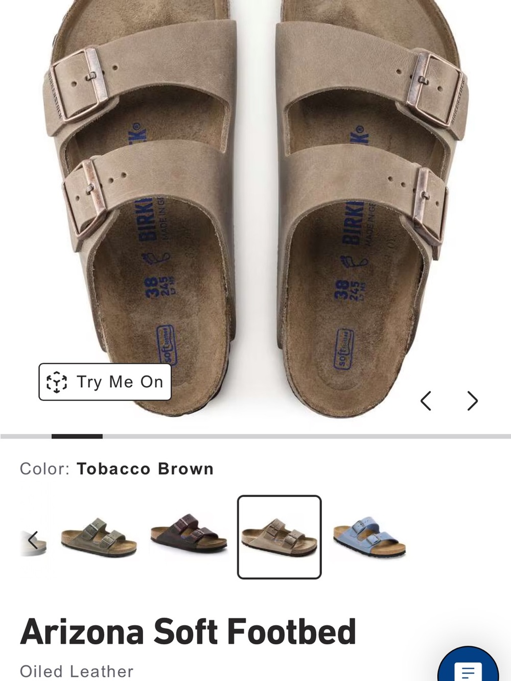 Birkenstock Arizona Soft Footbed Sandals in Tobacco Brown